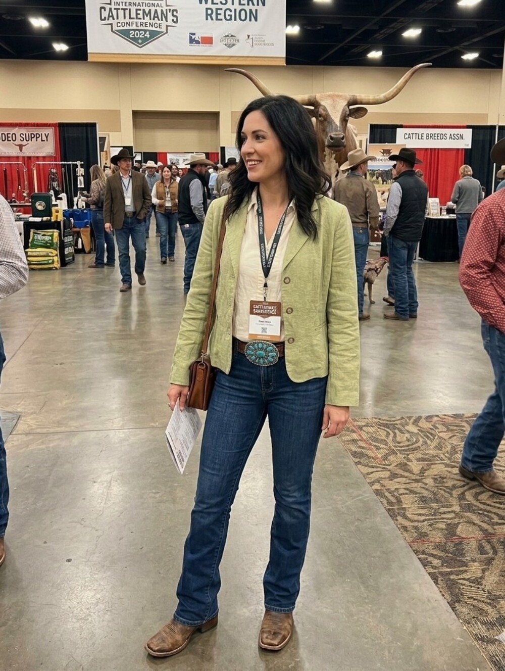 Tasha Polizzi Sage Green Linen Blazer Made In The USA